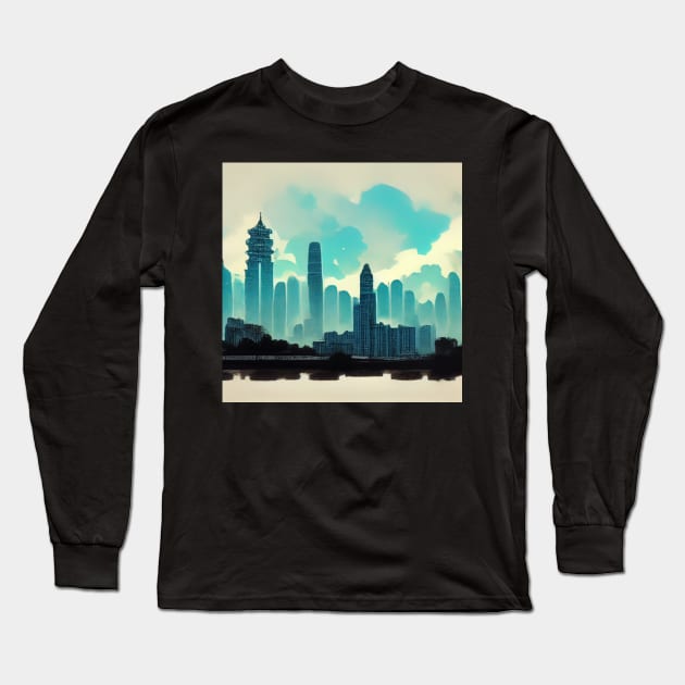 Guangzhou | Comics style Long Sleeve T-Shirt by ComicsFactory